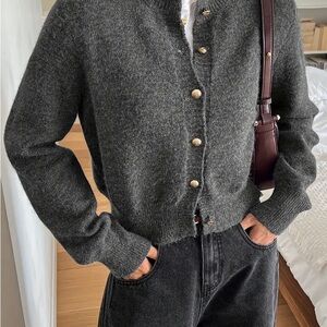 H&M Charcoal Knit Cardigan